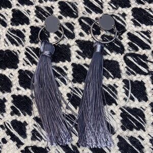 Silver Tassel Clip-On Earrings